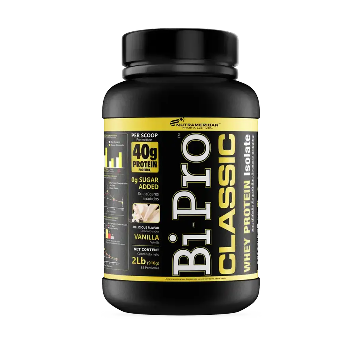 Bipro Classic Whey Protein Isolate Vainilla 2 lb | Proteína Aislada de Suero | 35 Porciones